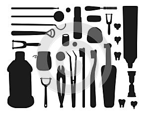 Dentist tools Ã¢Å¡â¢ isolated vector Silhouette